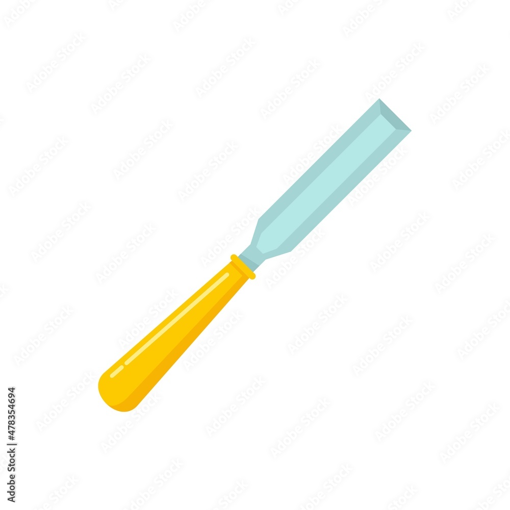 Chisel iron icon flat isolated vector Chisel iron icon flat isolated vector