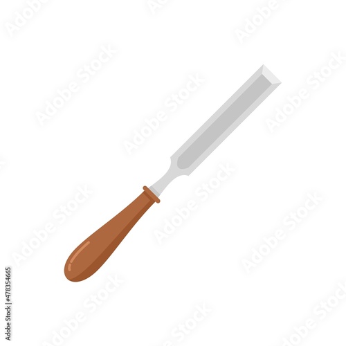 Chisel gouge icon flat isolated vector photo