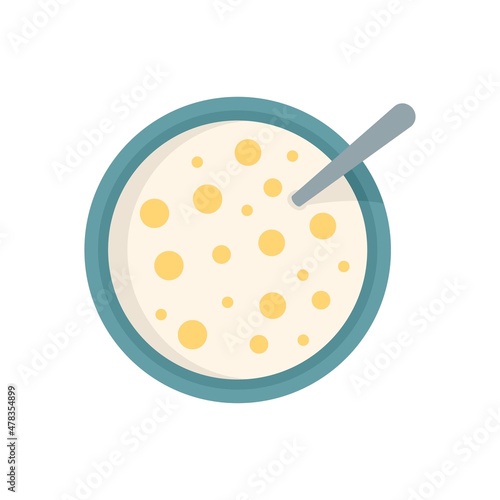 Top view cereal flakes icon flat isolated vector