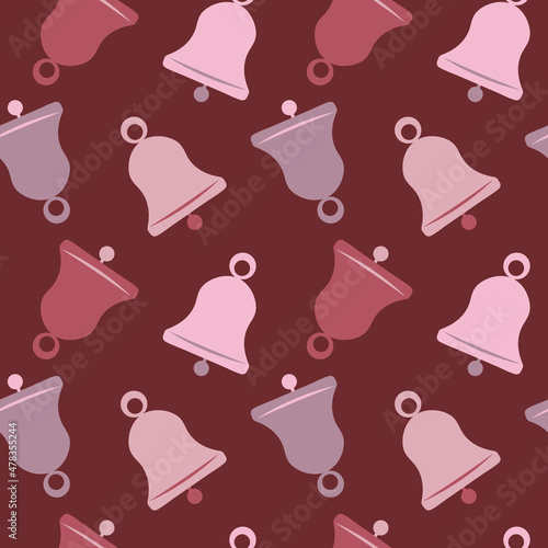 Illustration A seamless pattern on a square background - a bell. Design element
