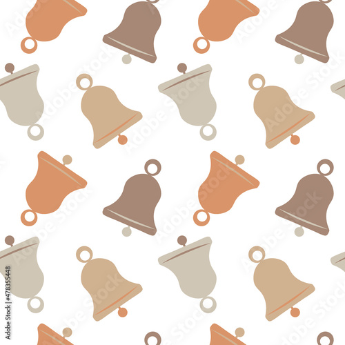 Illustration A seamless pattern on a square background - a bell. Design element