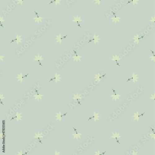 Flowers abstract seamless pattern. Hand drawn nature background.