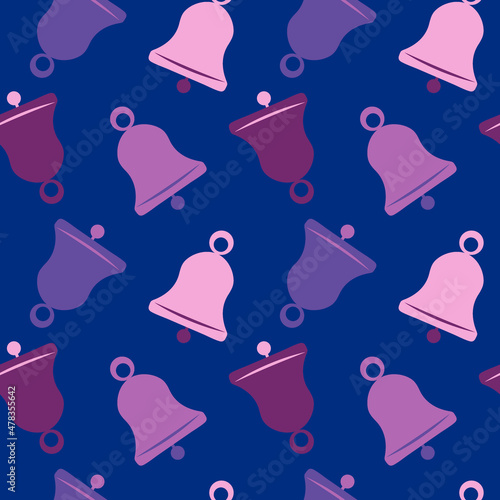 Illustration A seamless pattern on a square background - a bell. Design element
