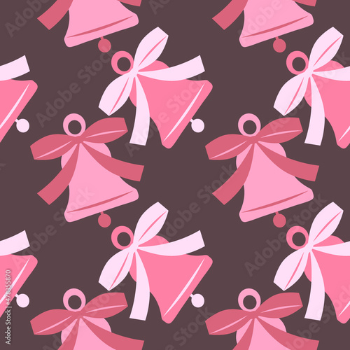 Illustration A seamless pattern on a square background - a bell. Design element