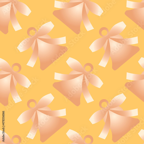 Illustration A seamless pattern on a square background - a bell. Design element