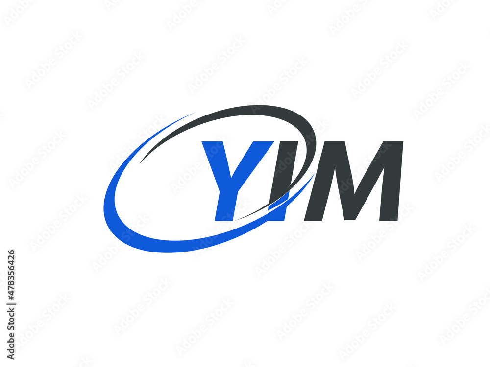 YIM letter creative modern elegant swoosh logo design