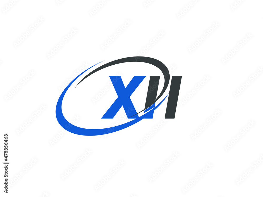 XII letter creative modern elegant swoosh logo design XII letter creative modern elegant swoosh logo design