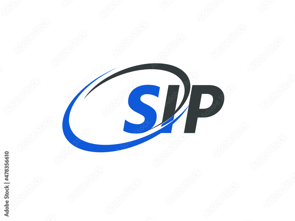 SIP letter creative modern elegant swoosh logo design
