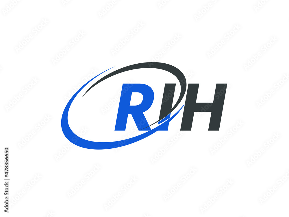 RIH letter creative modern elegant swoosh logo design RIH letter creative modern elegant swoosh logo design