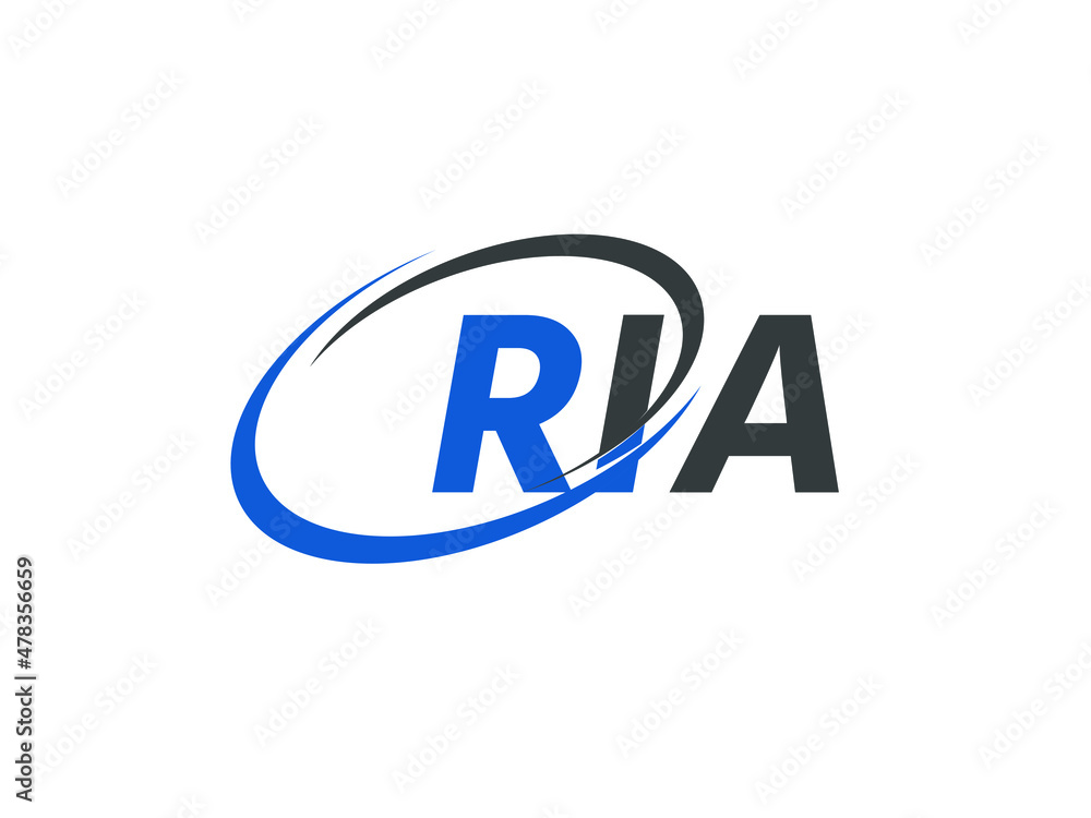 RIA letter creative modern elegant swoosh logo design RIA letter creative modern elegant swoosh logo design