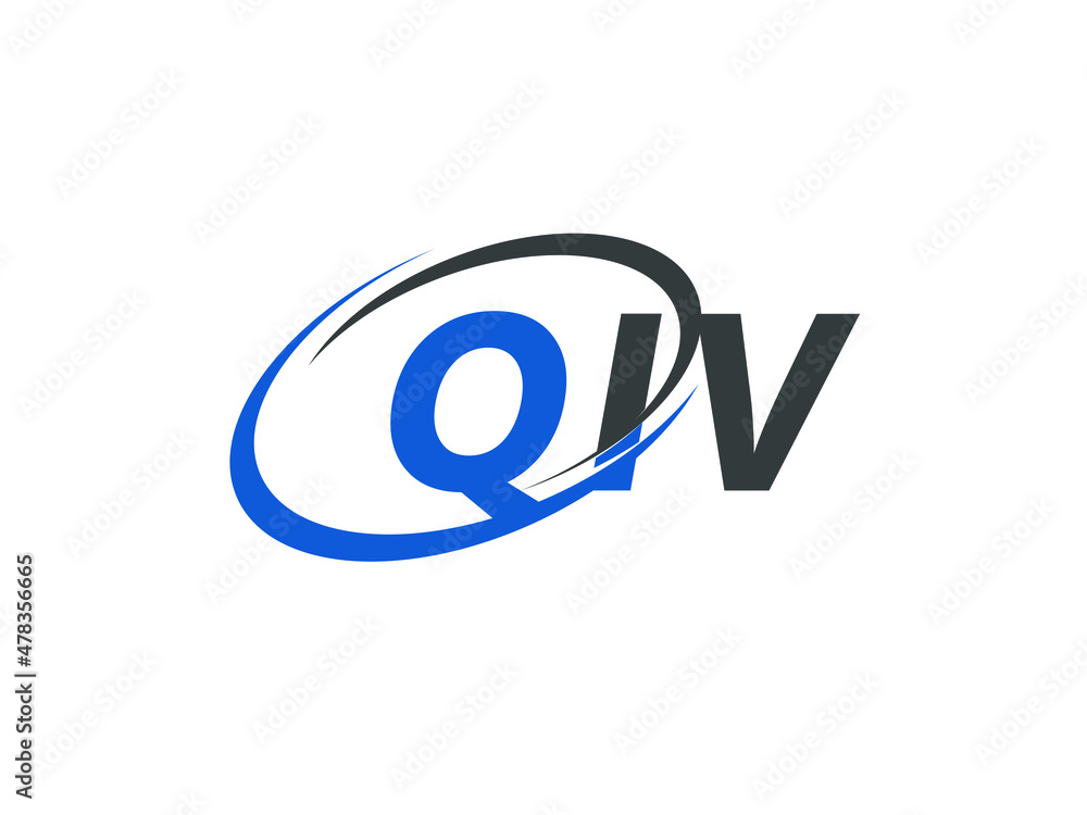 QIV letter creative modern elegant swoosh logo design QIV letter creative modern elegant swoosh logo design