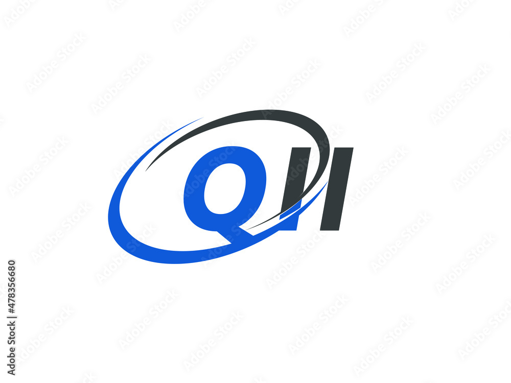 QII letter creative modern elegant swoosh logo design