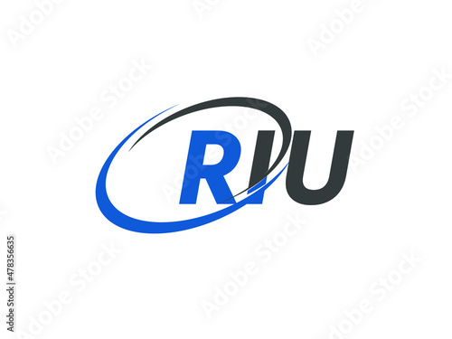 RIU letter creative modern elegant swoosh logo design