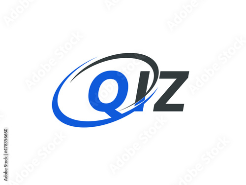 QIZ letter creative modern elegant swoosh logo design