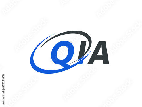 QIA letter creative modern elegant swoosh logo design