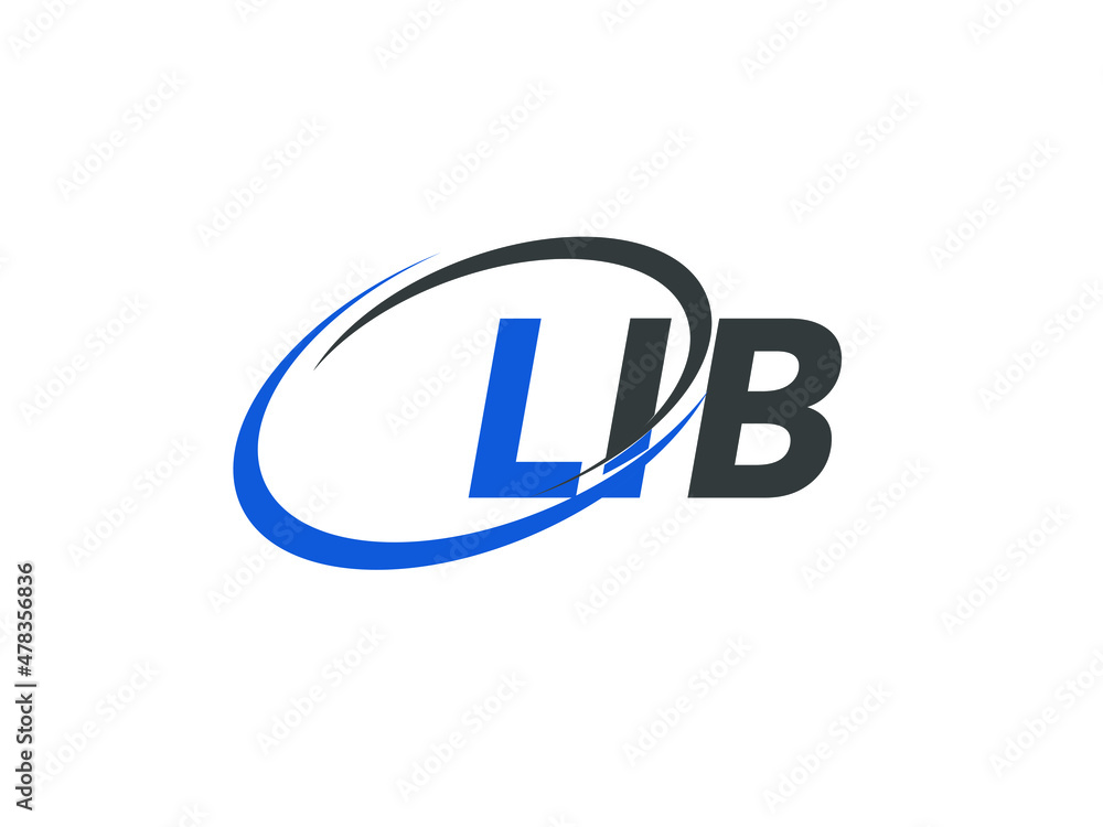 LIB letter creative modern elegant swoosh logo design LIB letter creative modern elegant swoosh logo design