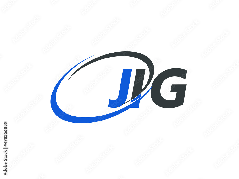 JIG letter creative modern elegant swoosh logo design JIG letter creative modern elegant swoosh logo design