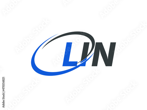 LIN letter creative modern elegant swoosh logo design
