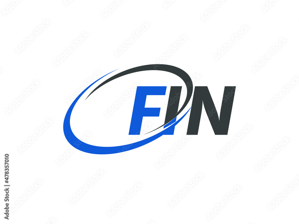 FIN letter creative modern elegant swoosh logo design FIN letter creative modern elegant swoosh logo design