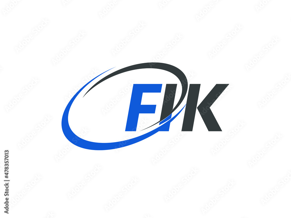 FIK letter creative modern elegant swoosh logo design FIK letter creative modern elegant swoosh logo design