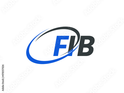 FIB letter creative modern elegant swoosh logo design © Rubel