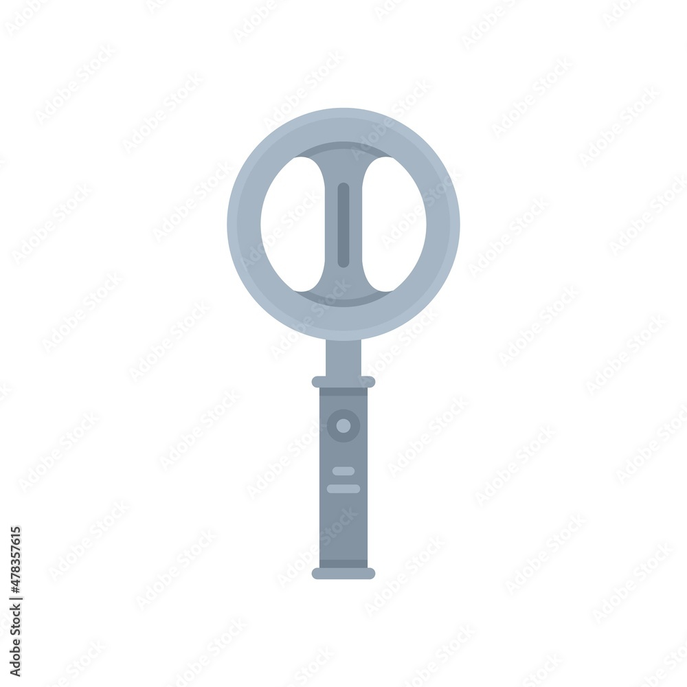 Circle metal detector icon flat isolated vector Circle metal detector icon flat isolated vector
