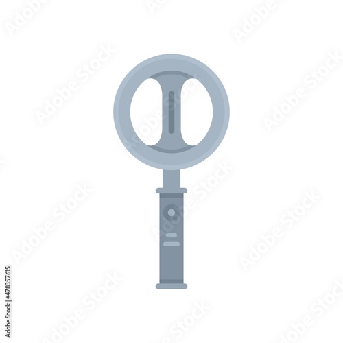 Circle metal detector icon flat isolated vector