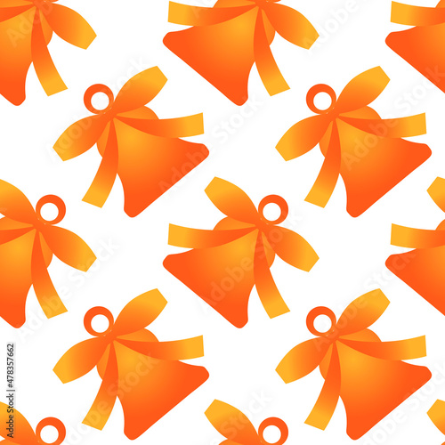 Illustration A seamless pattern on a square background - a bell. Design element