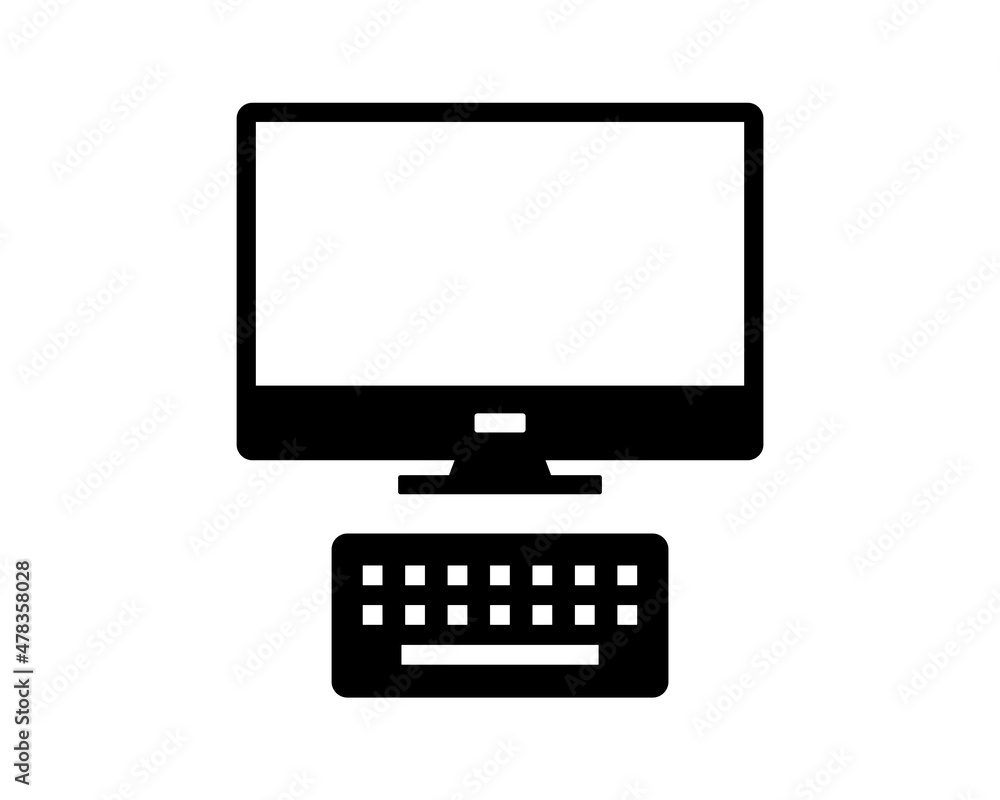 Computer monitor and keyboard icon. Illustration vector Computer monitor and keyboard icon. Illustration vector