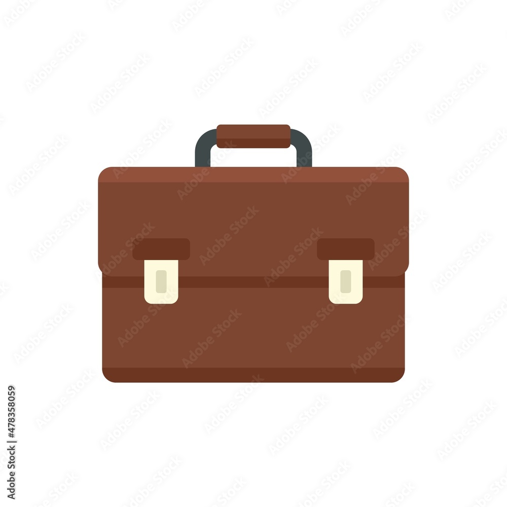 Tax inspector briefcase icon flat isolated vector Tax inspector briefcase icon flat isolated vector