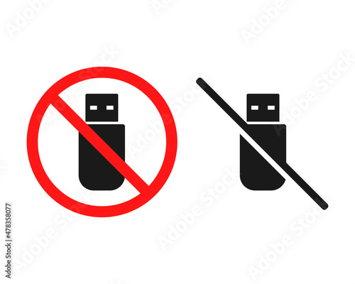 No Usb drive sign. Illustration vector