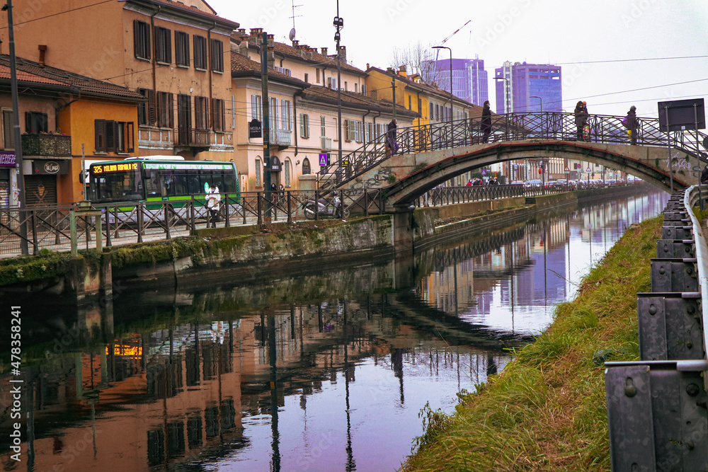 bridge over canal, Milan, Navigli