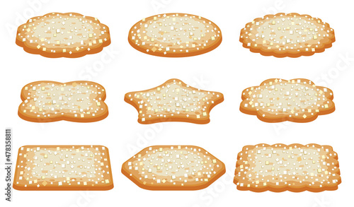 vector collection of sugar shortbread cookies