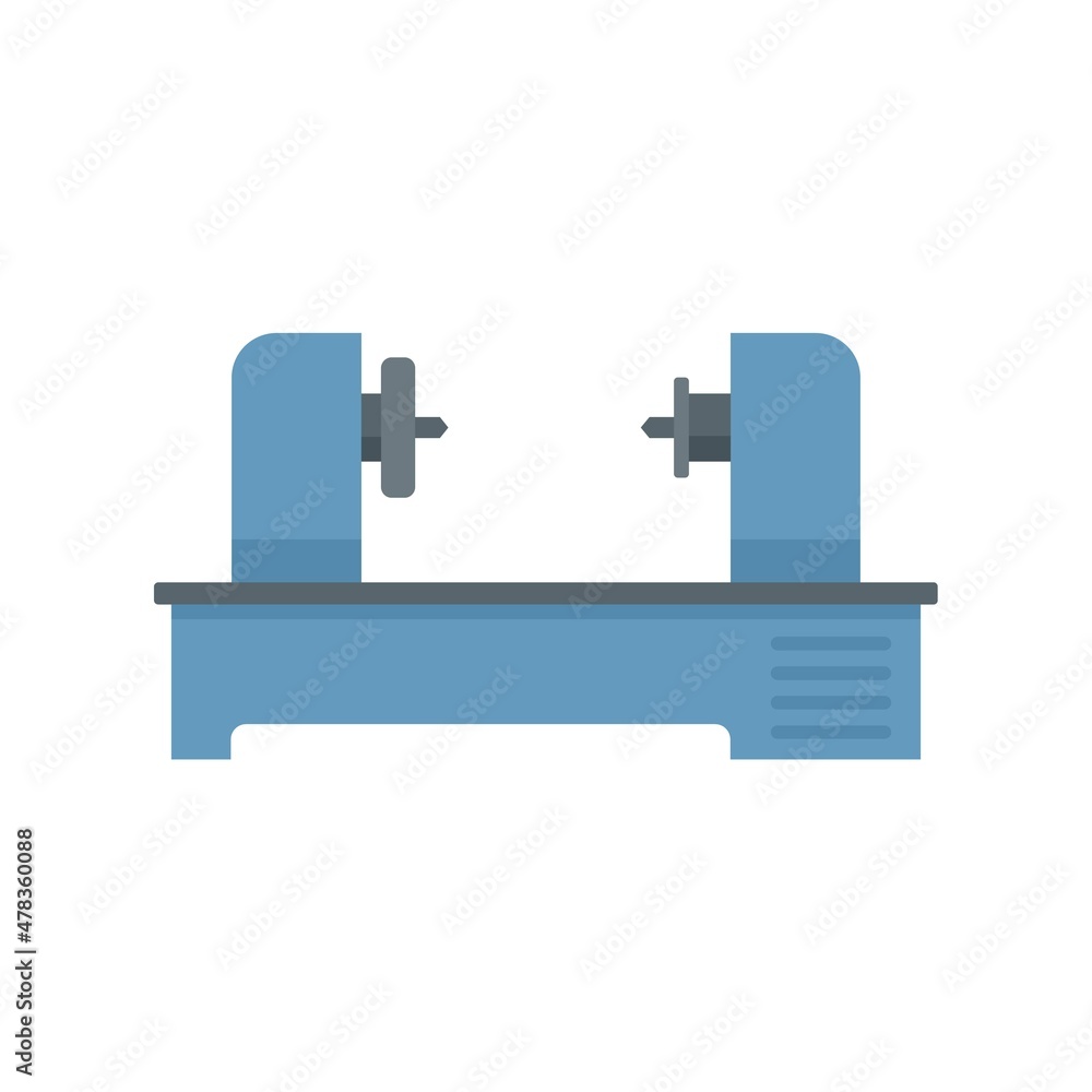 Automated lathe icon flat isolated vector Automated lathe icon flat isolated vector