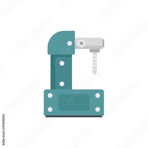 Steel milling machine icon flat isolated vector