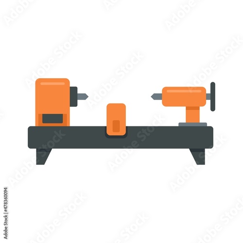 Drilling lathe icon flat isolated vector