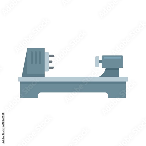 Steel lathe icon flat isolated vector
