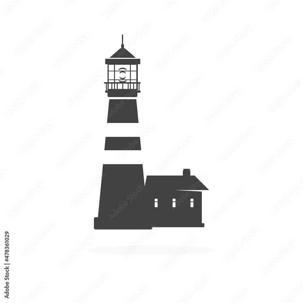 Lighthouse Icon Silhouette Vector Illustration