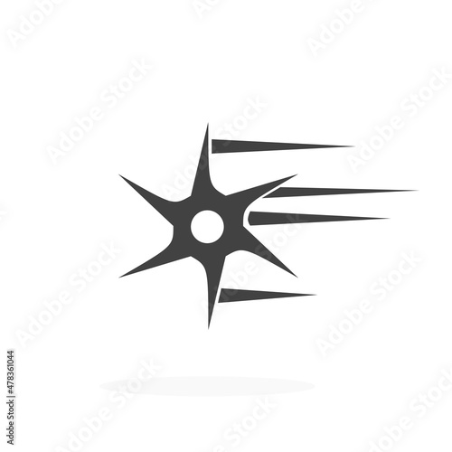 Throwing Star Icon Silhouette Vector Illustration