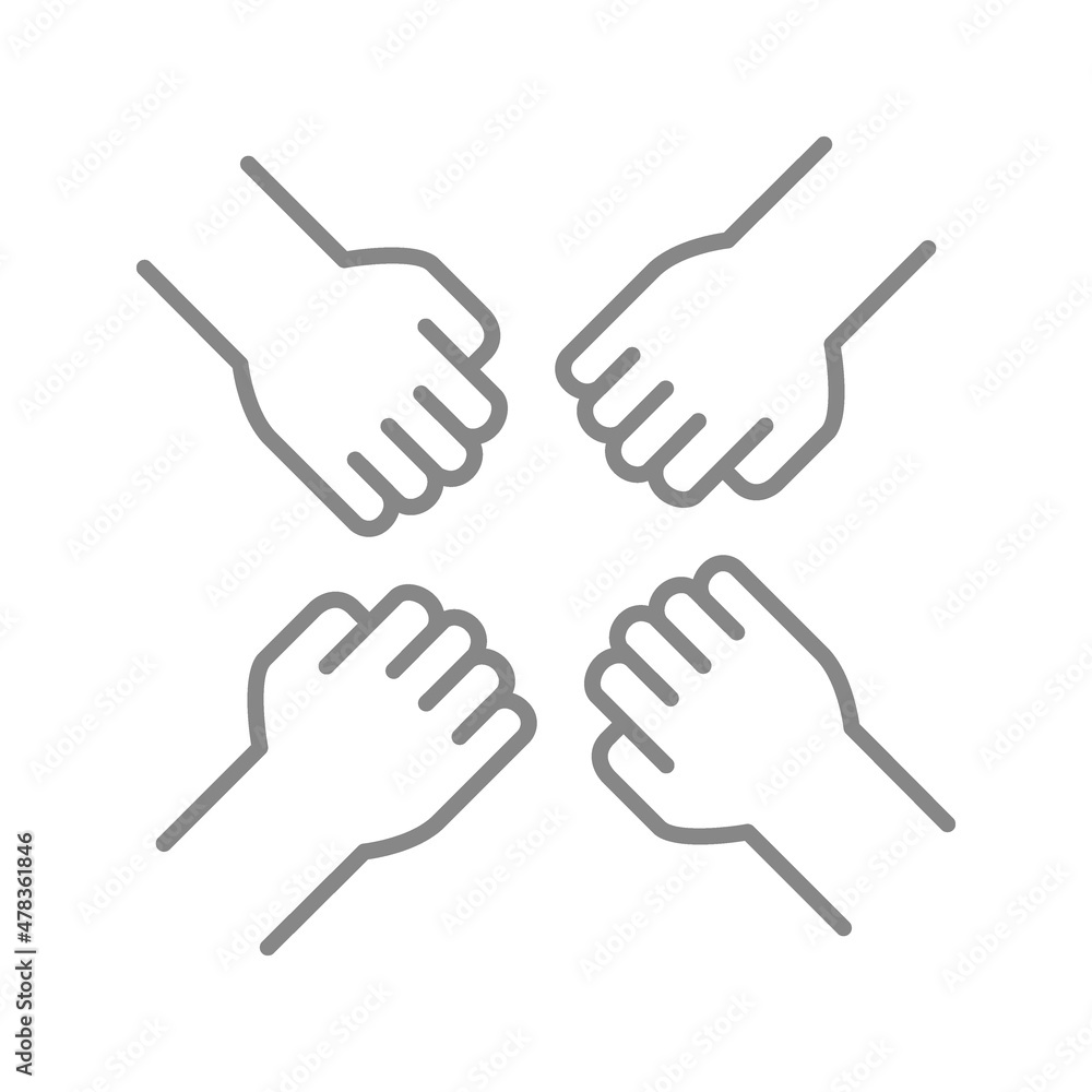 Teamwork line icon. Friendship, group of people symbol Teamwork line icon. Friendship, group of people symbol