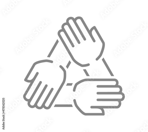 Team building line icon. Teamwork, cooperation symbol