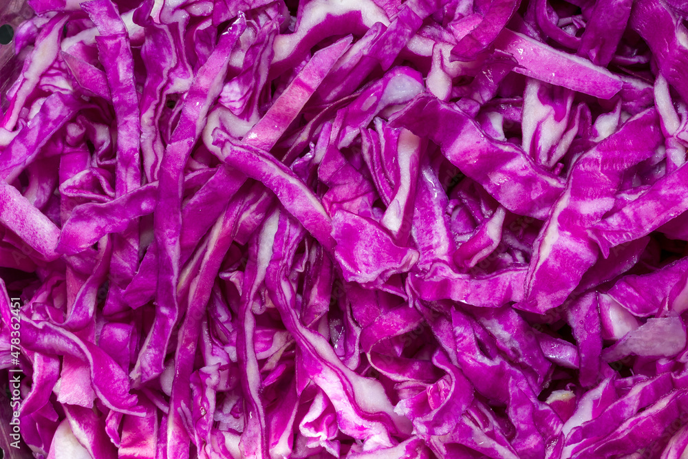 shredded purple cabbage for background close-up shredded purple cabbage for background close-up