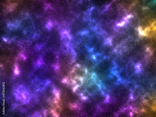 Beautiful  Colorful Galaxy Space Background.