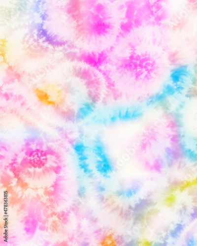 trendy tie dye abstract drawn with pink, blue and white colors