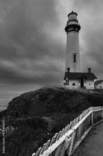 Black and White Coastal Light House