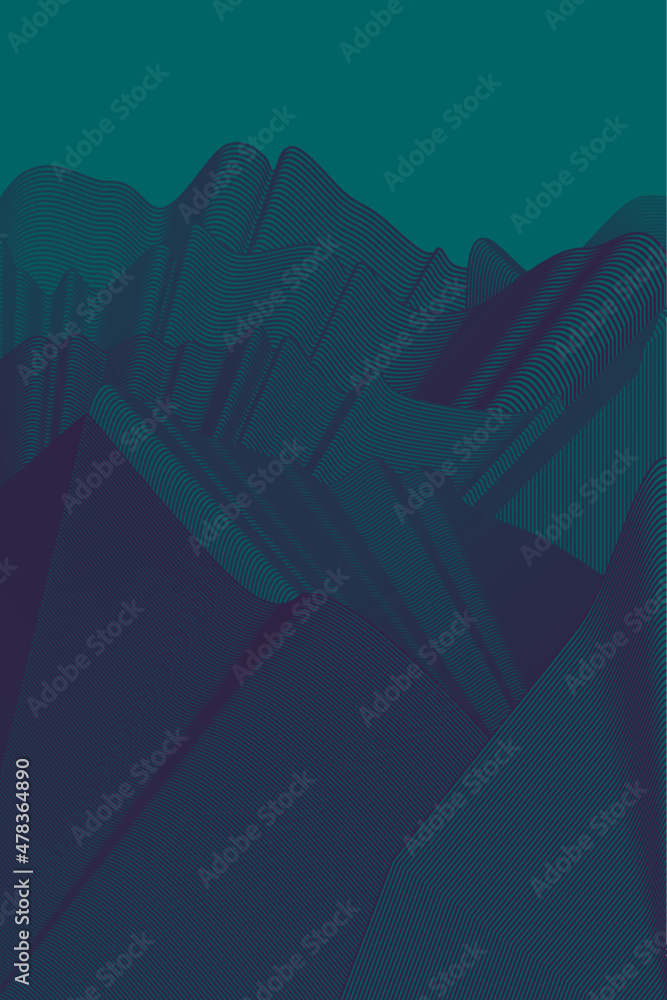 minimalist modern mountain line. Abstract mountain contemporary