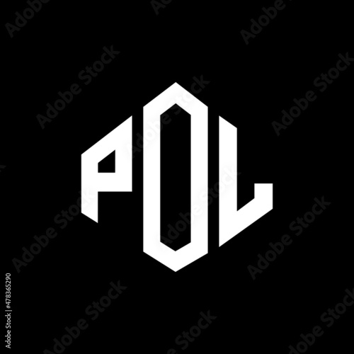 POL letter logo design with polygon shape. POL polygon and cube shape logo design. POL hexagon vector logo template white and black colors. POL monogram, business and real estate logo.