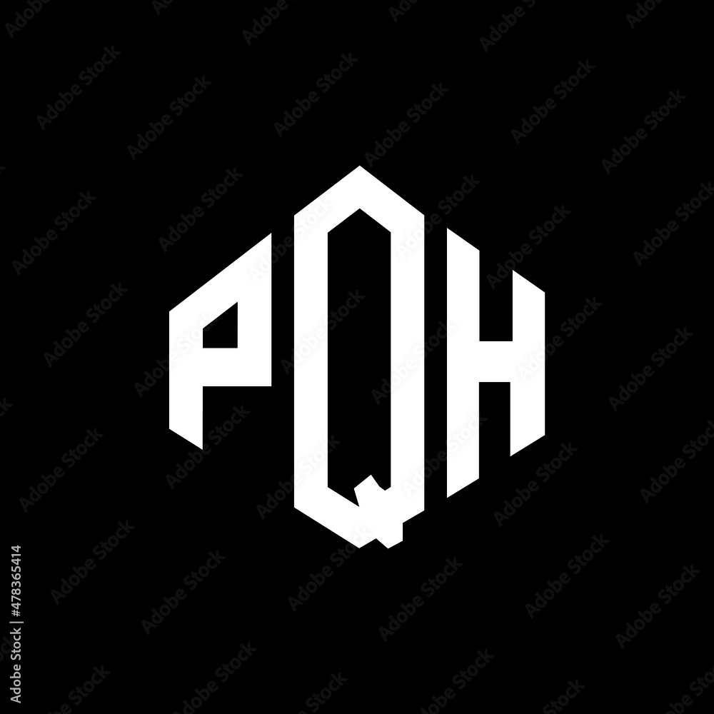 PQH letter logo design with polygon shape. PQH polygon and cube shape logo design. PQH hexagon vector logo template white and black colors. PQH monogram, business and real estate logo.