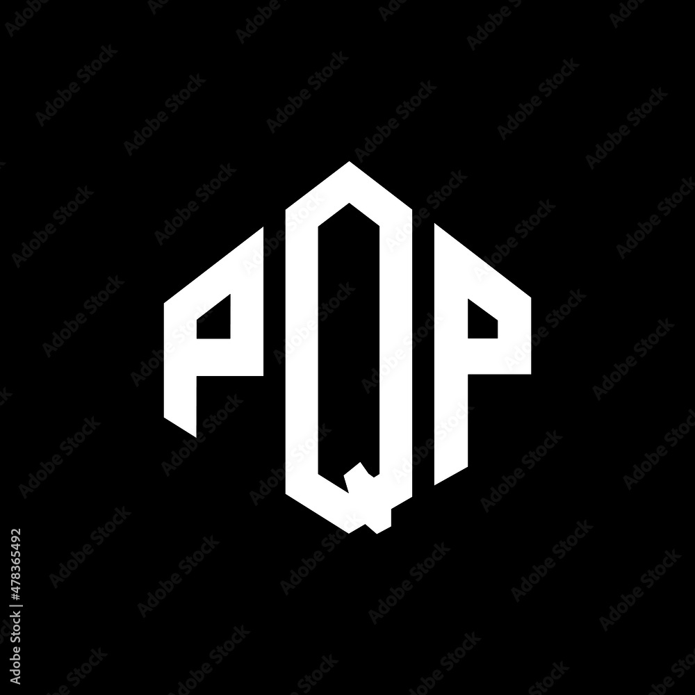 PQP letter logo design with polygon shape. PQP polygon and cube shape