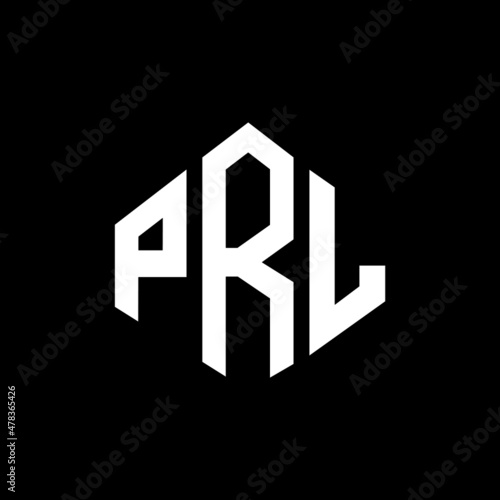 PRL letter logo design with polygon shape. PRL polygon and cube shape logo design. PRL hexagon vector logo template white and black colors. PRL monogram, business and real estate logo.
